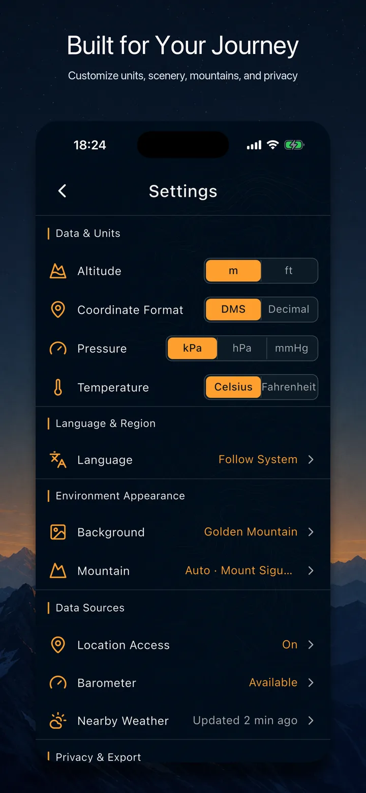 Settings and privacy choices